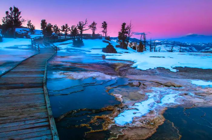 Stunning Winter Sunset in Yellowstone