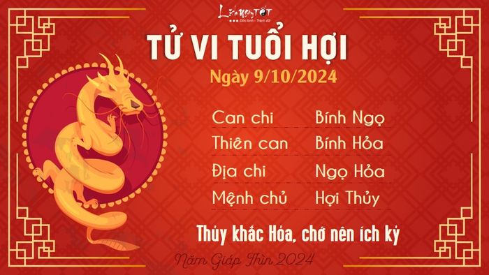 Tử vi hàng ngày 9/10/2024 - Hợi