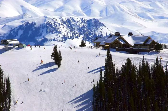 Skiers on a mountain