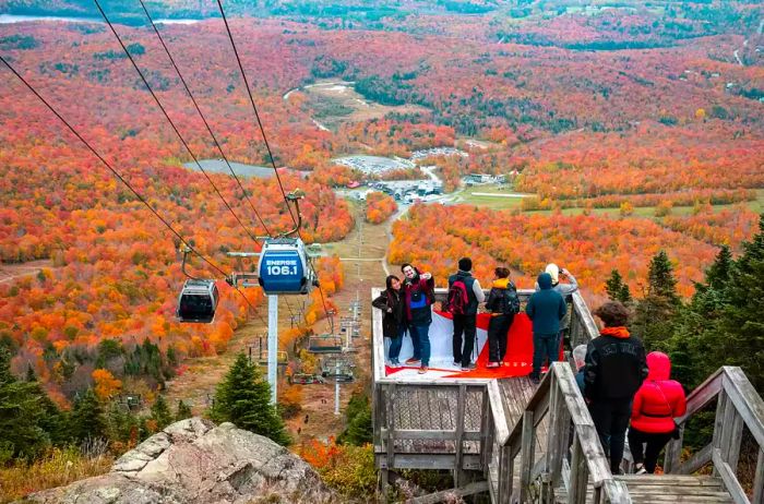 The ski lift at Mont-Orford in Mont-Orford National Park, near Orford, Quebec, Canada.