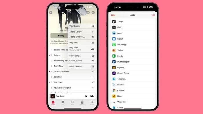 Các bài hát trên Apple Music giờ có thể được chia sẻ lên TikTok.