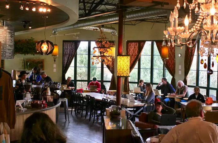 Interior view of Iconik Coffee in Santa Fe