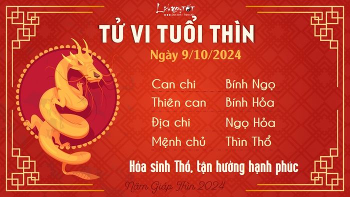 Tử vi hàng ngày 9/10/2024 - Thìn