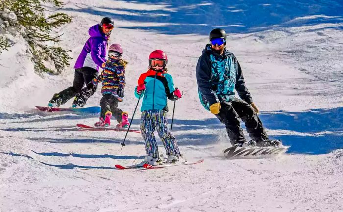 Skiing with family at Smugglers' Notch