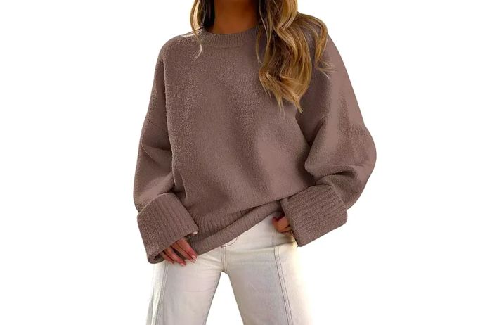 LILLUSORY Women's Cozy Oversized Fuzzy Chunky Pullover Sweater