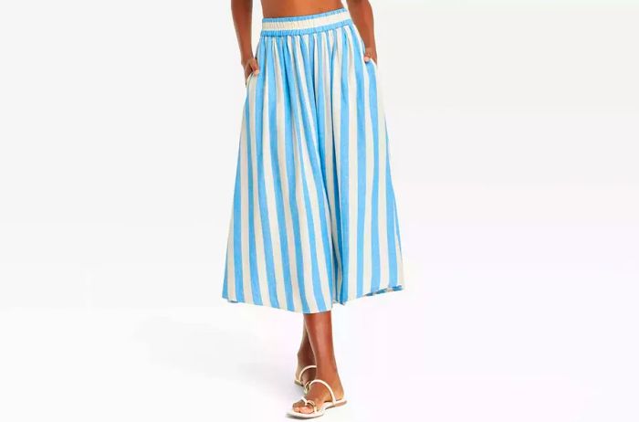 Target A New Day Women's Beach Bungalow Linen Midi Picnic Skirt - A New Dayâ¢