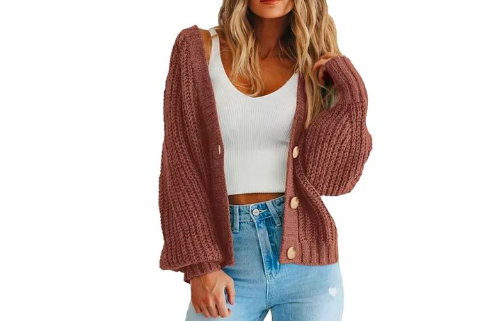 PRETTYGARDEN Women's Chunky Knit Open Front Sweater Long Sleeve Button