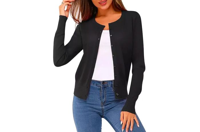 Newshows Women's 2024 Lightweight Button Down Long Sleeve Casual Crew Neck Soft Knit Fall Cardigan