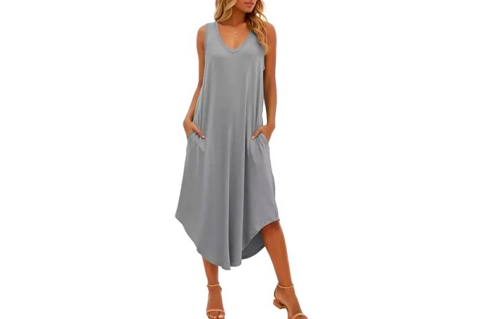 casual sleeveless maxi dress