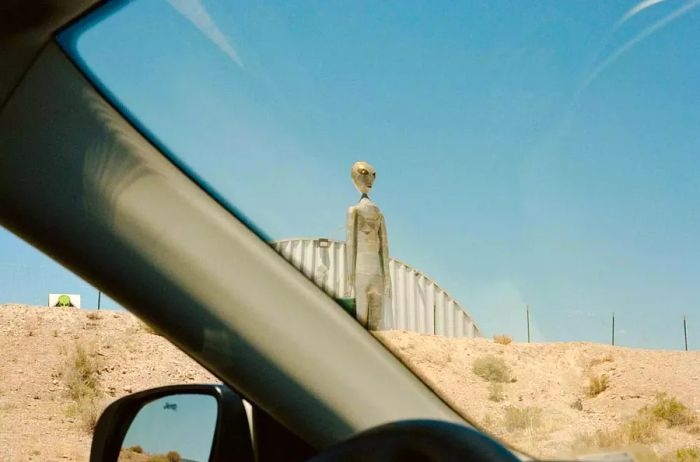 A statue of an alien at the Alien Research Center gift shop