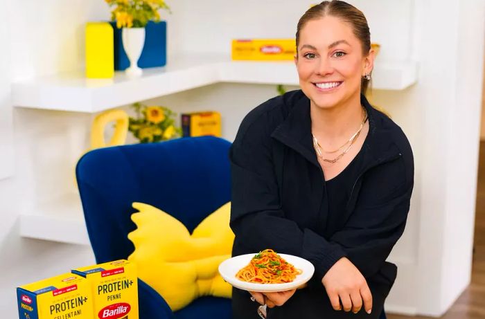 Olympic Gymnast Shawn Johnson with Barilla pasta