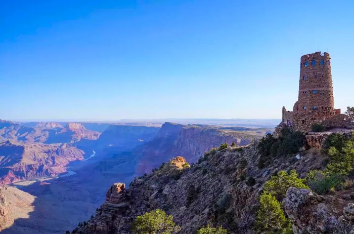 A watchtower at the Grand Canyon