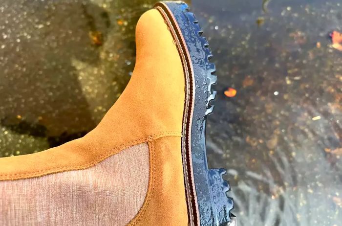 Close-up view of a Sam Edelman Laguna Waterproof Chelsea Boot