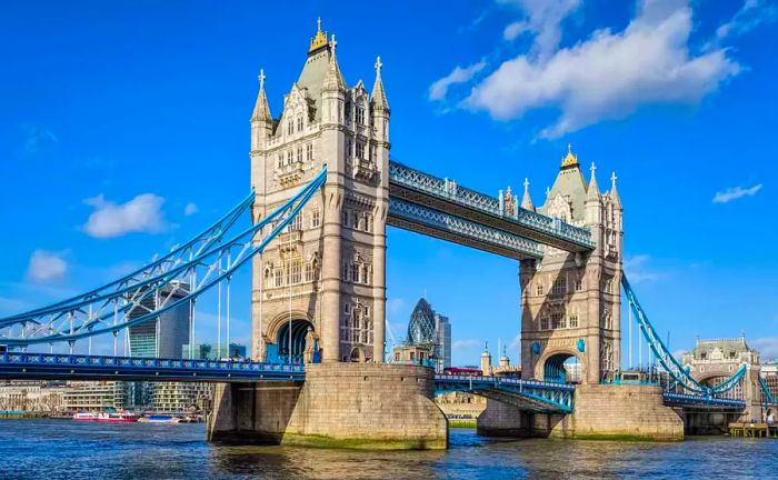 Tower Bridge located in London, England, United Kingdom