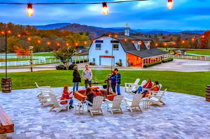 Gathered around a campfire in Hendersonville