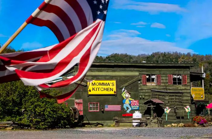 The entrance to Momma's Kitchen, photographed on October 8, 2015, near Hot Springs, North Carolina.