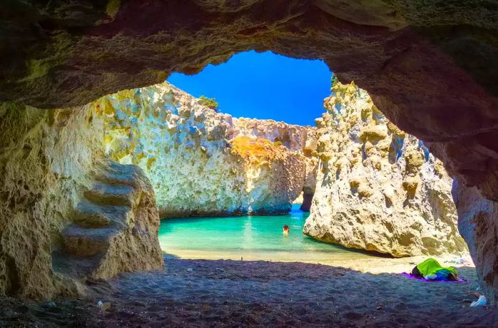 Cave of Papafragas, Milos, Cyclades, Greece