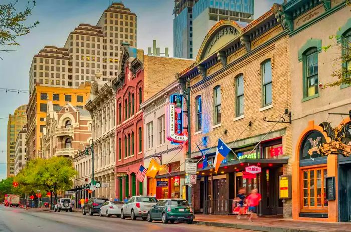 Bars in the Entertainment District, Downtown Austin, Texas