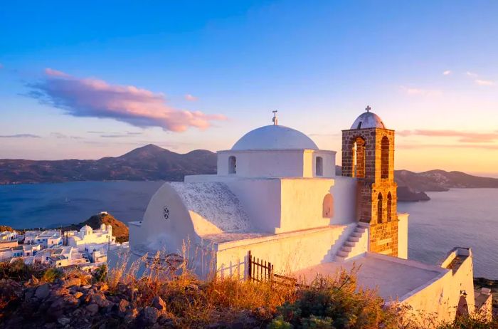 Church in Milos boasting breathtaking views