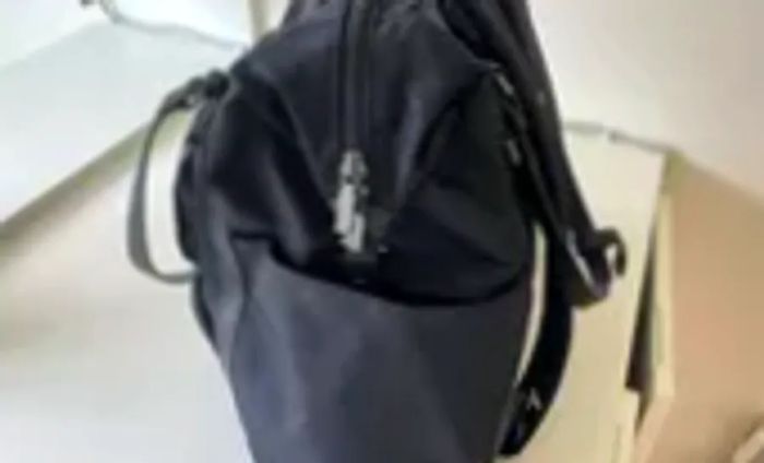 A stylish black backpack