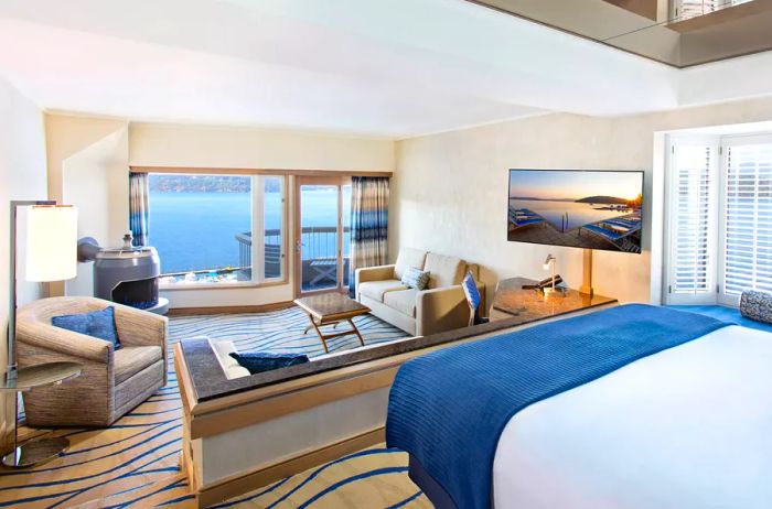 Bedroom with an ocean view at Coeur d'Alene Resort