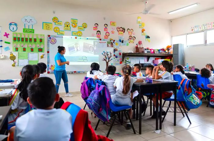 Interior of the school at Rosewood Mayakoba