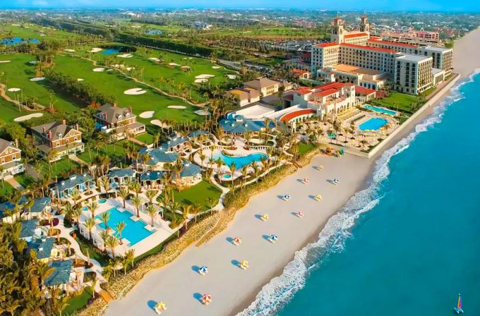 Aerial shot of The Breakers Palm Beach