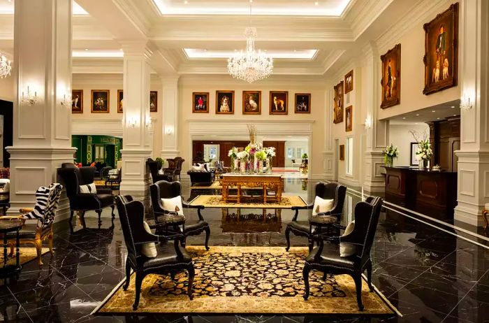 The lobby interior of The Equestrian Hotel