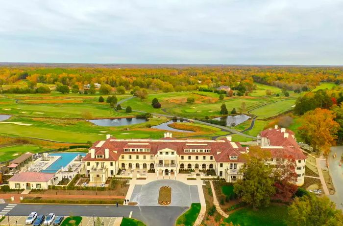 Aerial view of Keswick Hall