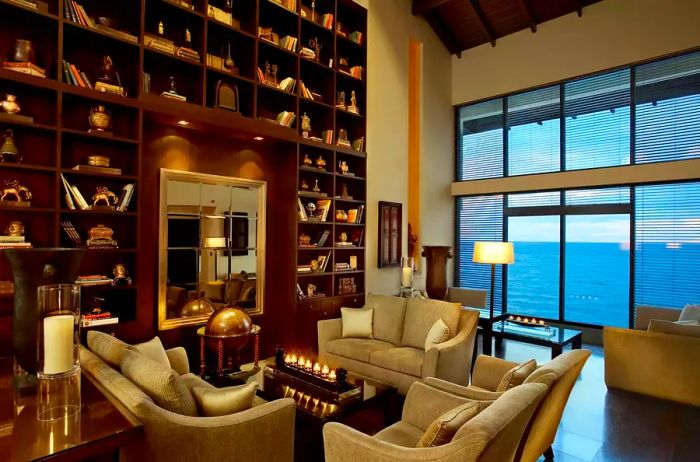 Library and Lounge Area at The Leela Kovalam