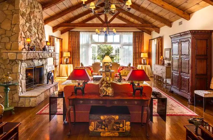 Living area in Warner Cottage at San Ysidro Ranch