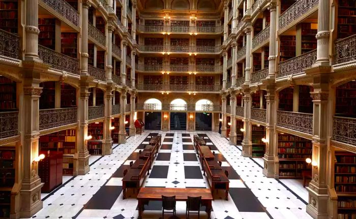 George Peabody Library in Baltimore, Maryland