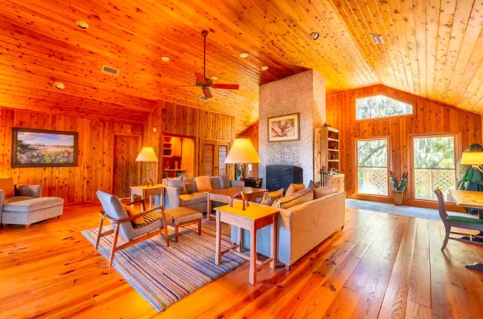 Living space in a guest house at The Lodge on Little St. Simons Island