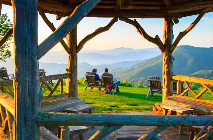 A stunning view from the gazebo on Gooseberry Knob at The Swag hotel, Waynesville, NC.