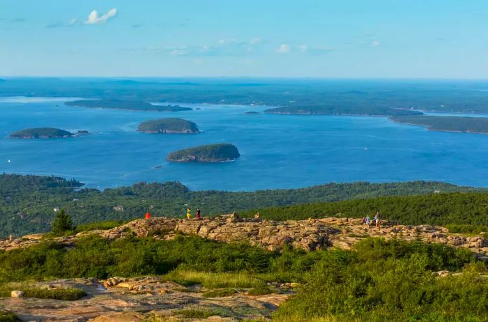 View from the summit of Cadillac Mountain, Acadia National Park.