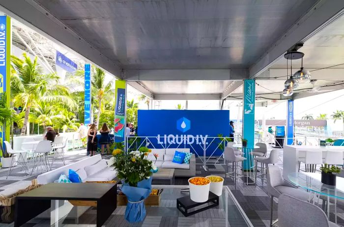 Outdoor suite of the Liquid I.V. Race House at Miami F1 2024