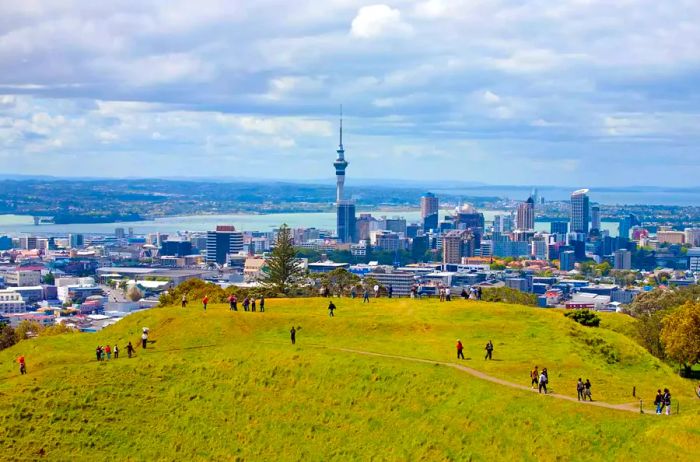 A view of Auckland, New Zealand from the nearby Mount Eden