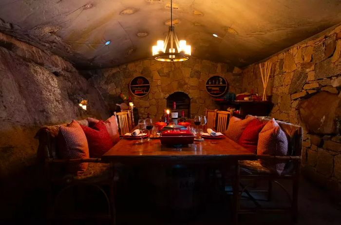 The dining area within the Hobbit House at The Preserve Sporting Club & Residences.