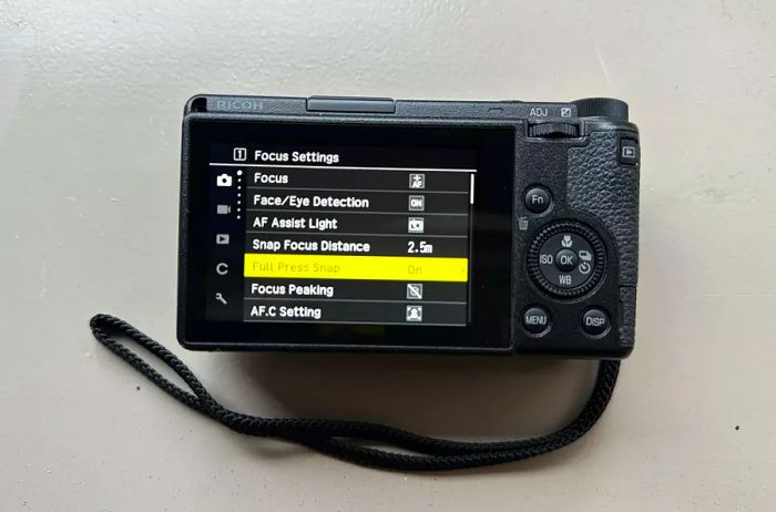 rear display of the Ricoh GR III Digital Camera