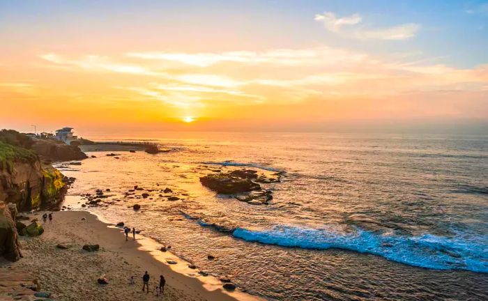 Watching the sunset along the La Jolla coastline in San Diego