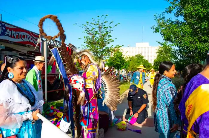 Preparations are underway for the Battle of Flowers parade.