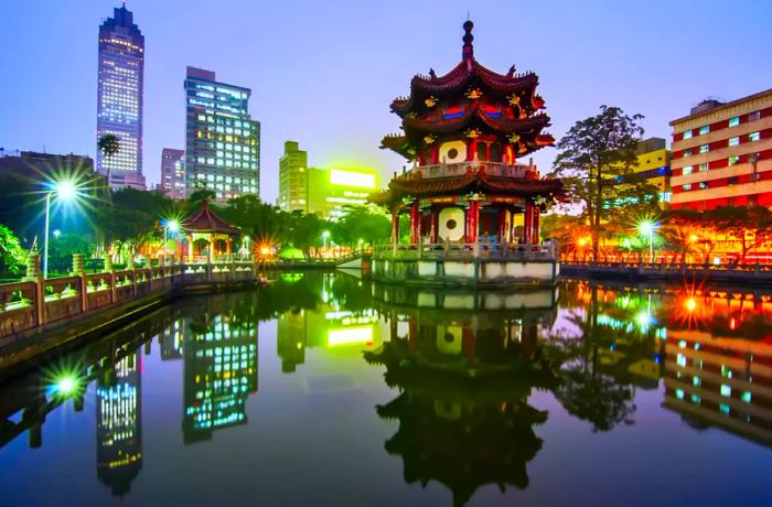 A stunning view of Peace Park located in Taipei, Taiwan