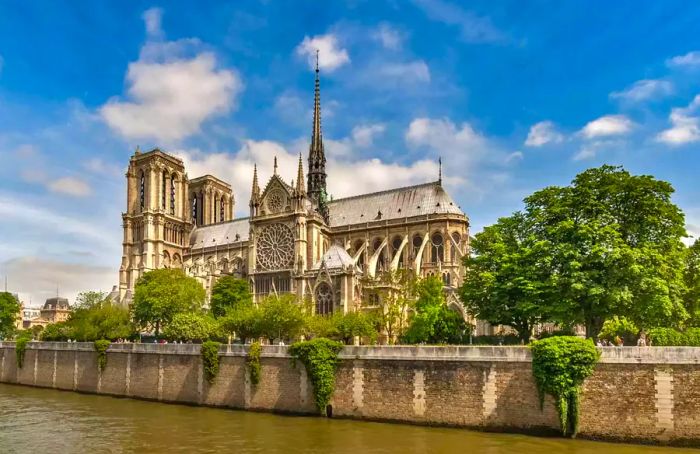 Notre-Dame Cathedral in springtime. Paris, France