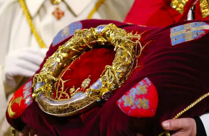 Notre-Dame de Paris cathedral. The sacred crown of thorns worn by Jesus Christ during the Passion.