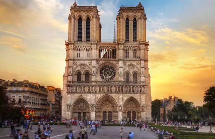 Notre Dame Cathedral, located in Paris, France