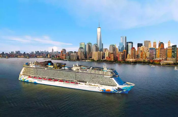 Norwegian Escape, docked near New York City