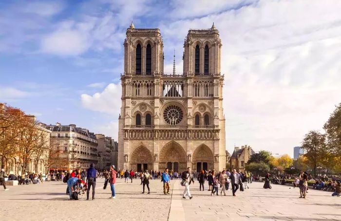 Notre Dame de Paris cathedral located in Paris, France