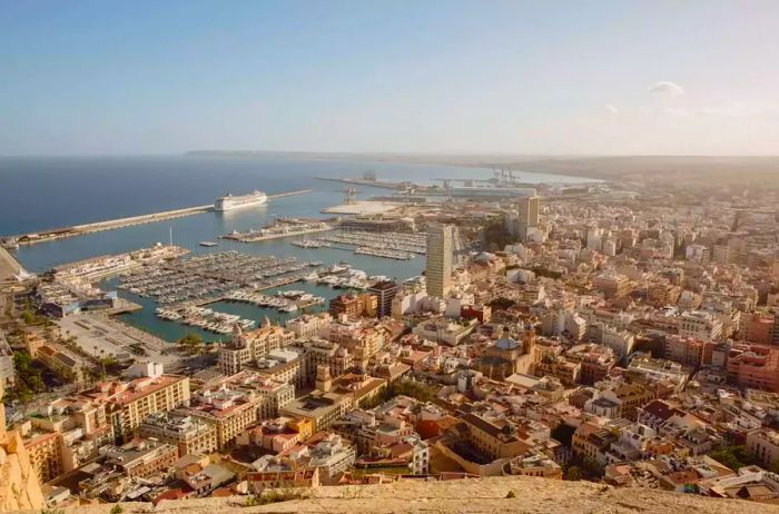 A panoramic view of the cityscape in Alicante