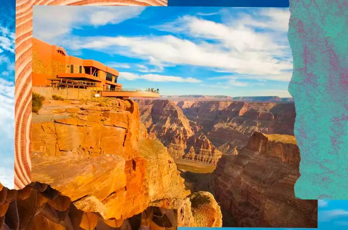 Skywalk created by the Hualapai Tribe. A cantilever bridge located at the Grand Canyon West Rim in Arizona.