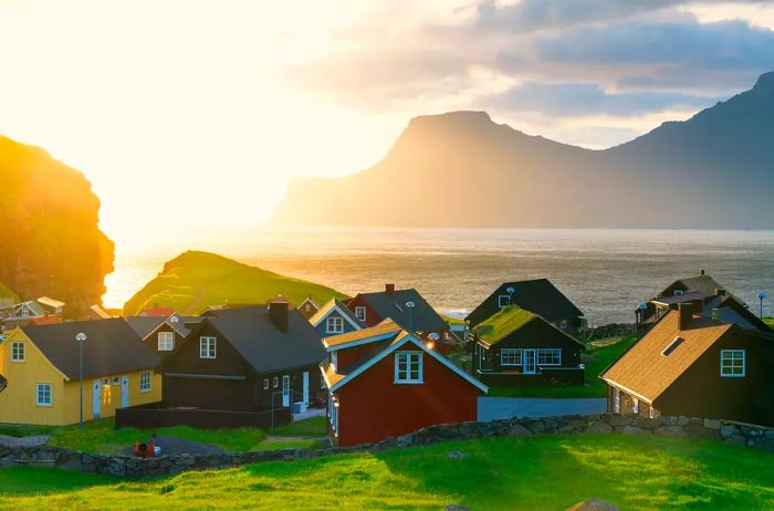 Traditional village of Gjogv, Faroe Islands